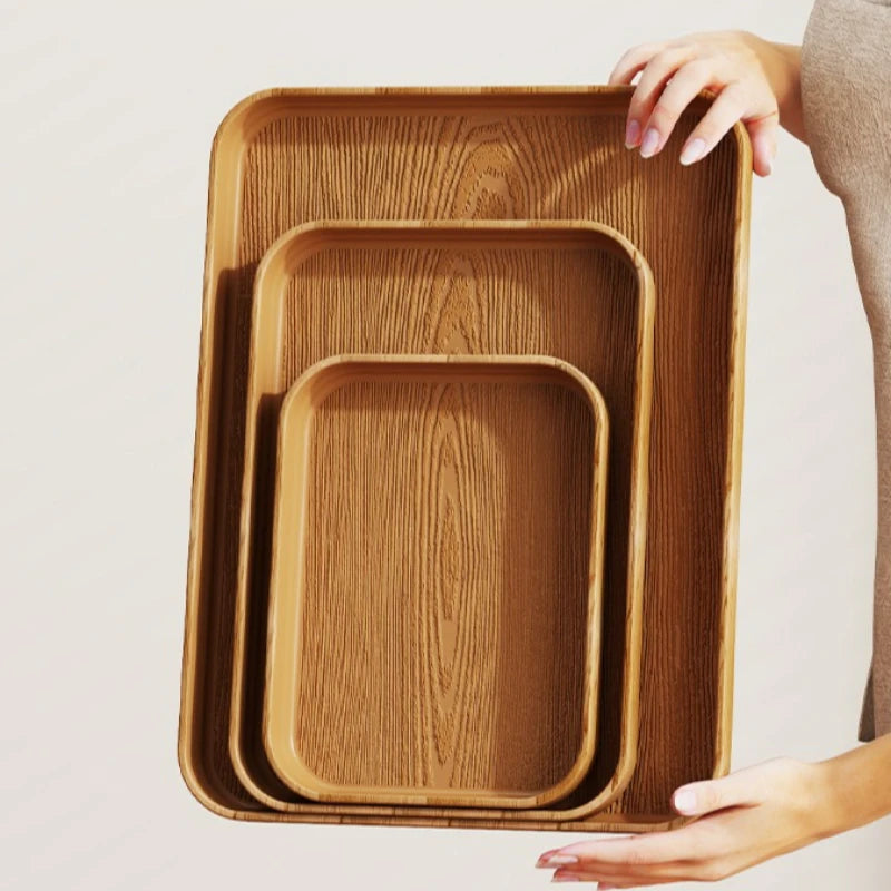 Rustic Wood Grain Serving Tray