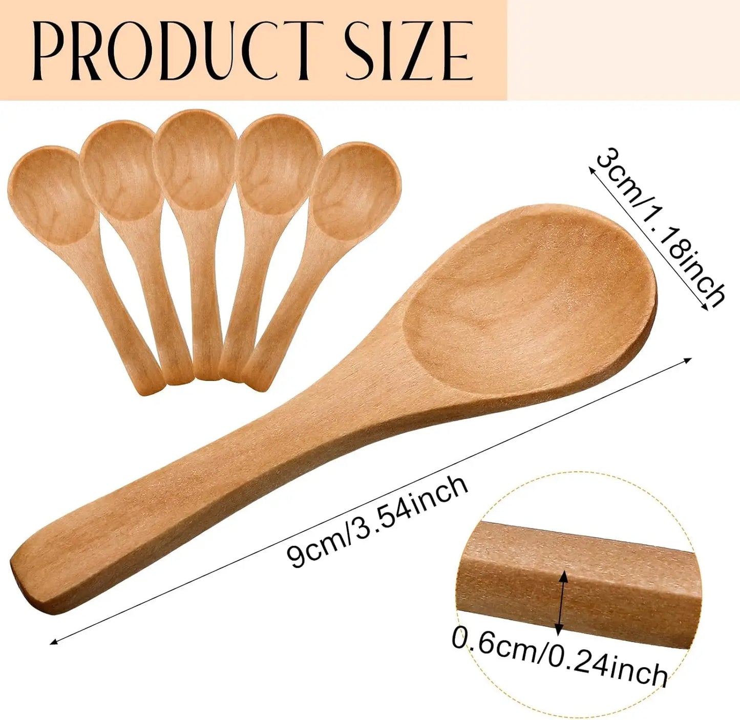 Mini Wooden Spoons – Natural Honey & Spice Spoon Set