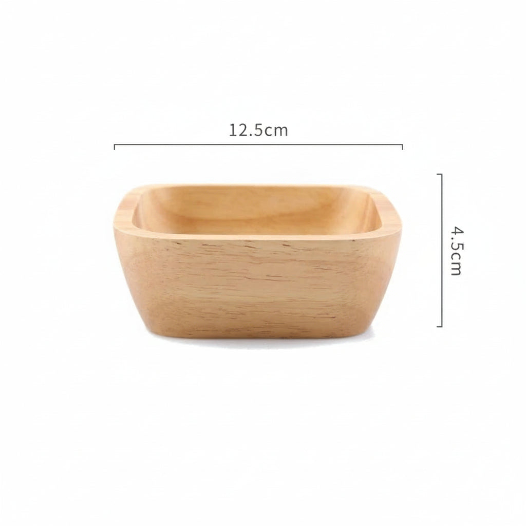 Square Wooden Bowl – Natural Oak Finish