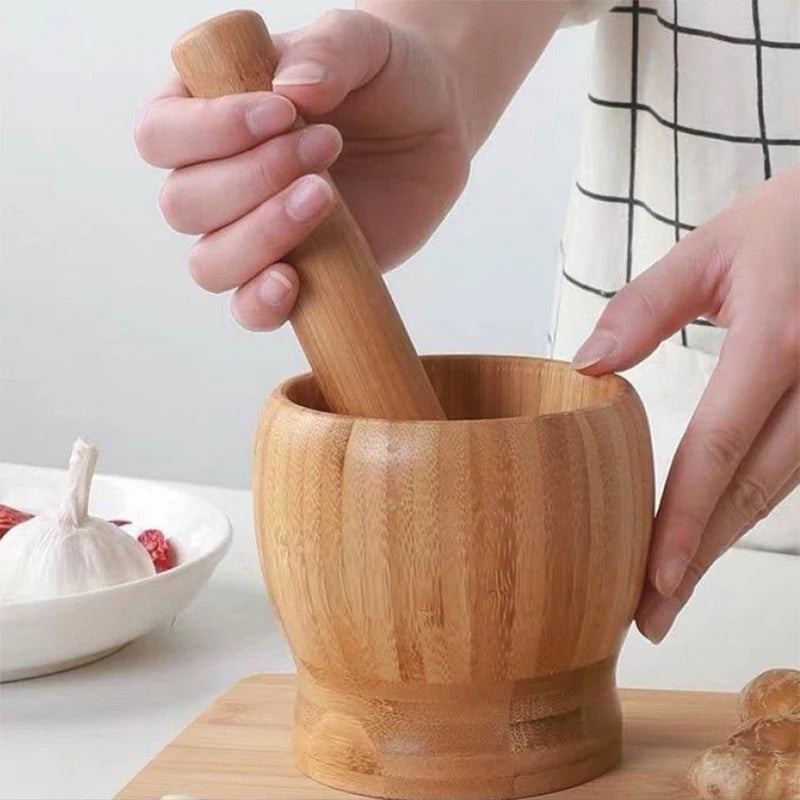 Bamboo Mortar & Pestle Set