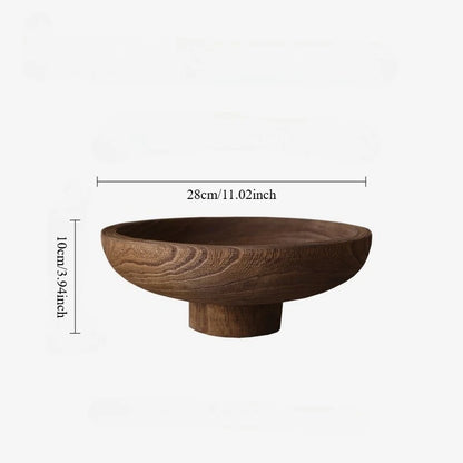 Natural Wooden Fruit Bowl – Wabi-Sabi Style
