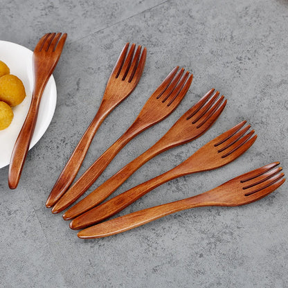 Wooden Fork Set – Natural Dessert & Salad Forks