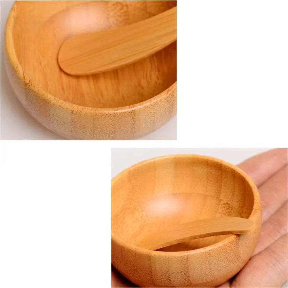 Mini Bamboo Bowl Set – Mixing Bowl with Spoon