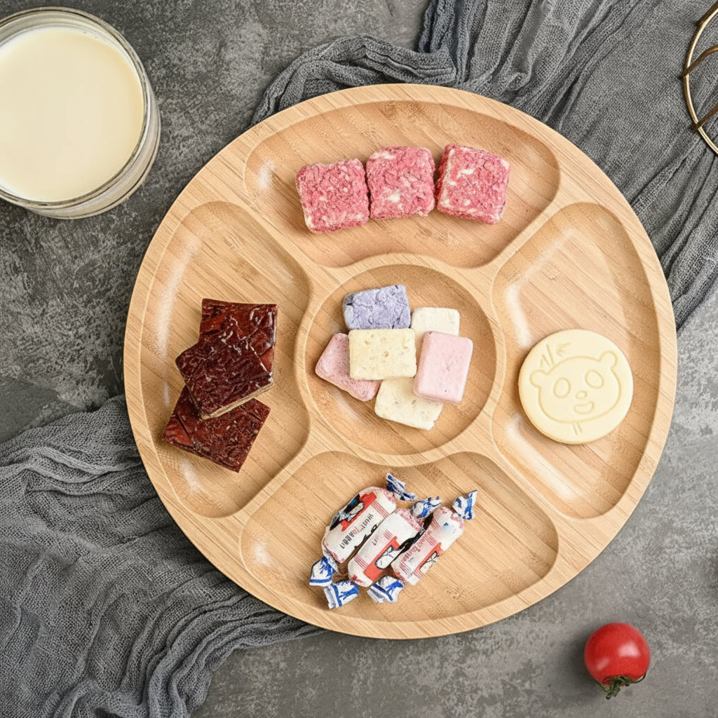 Bamboo Round 5-Section Serving Tray