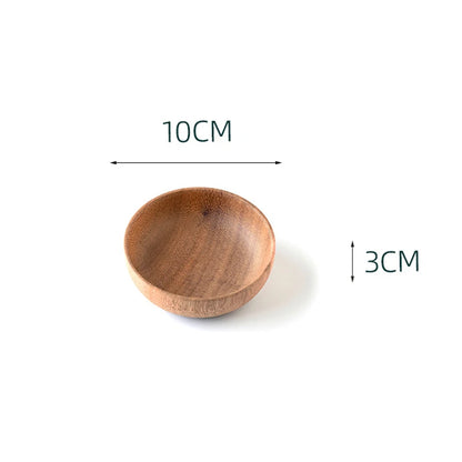 Round Wooden Dinner Plates – Natural Serving Set