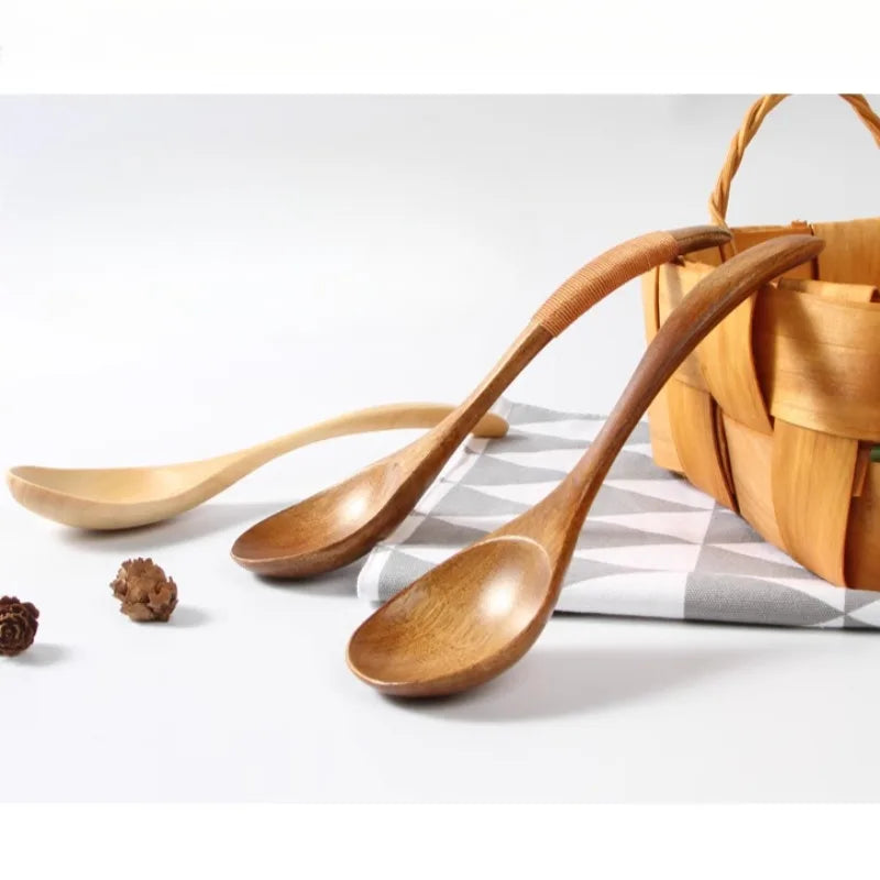 Wooden Soup Spoon Set – Solid Wood Kitchen Utensils