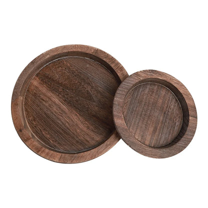 Wooden Round Plate – Rustic Heat-Resistant Serving Mat