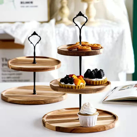 2-Tier Wooden Dessert & Display Stand