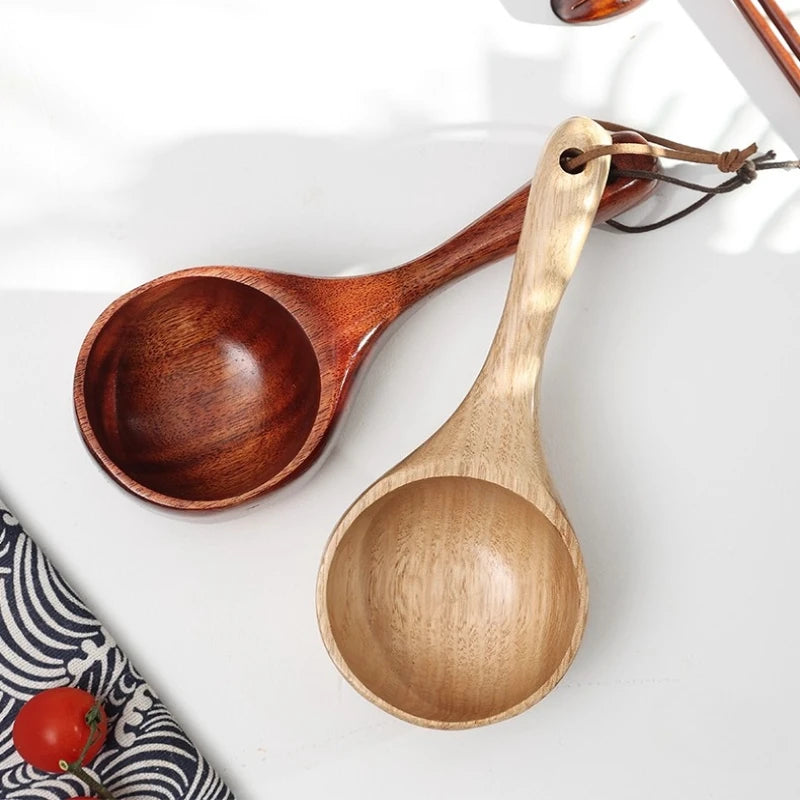 Large Wooden Scoop Spoon – Natural Kitchen Ladle