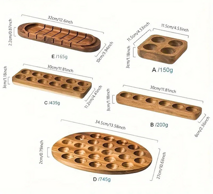 Wooden Egg Storage Tray – Multi-Compartment Kitchen Organizer