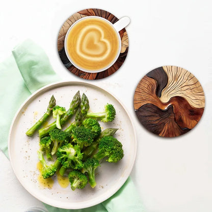 Set of 6 Elegant Wooden Coasters