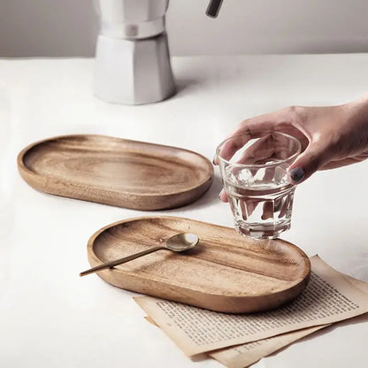 Acacia Oval Wooden Serving Tray