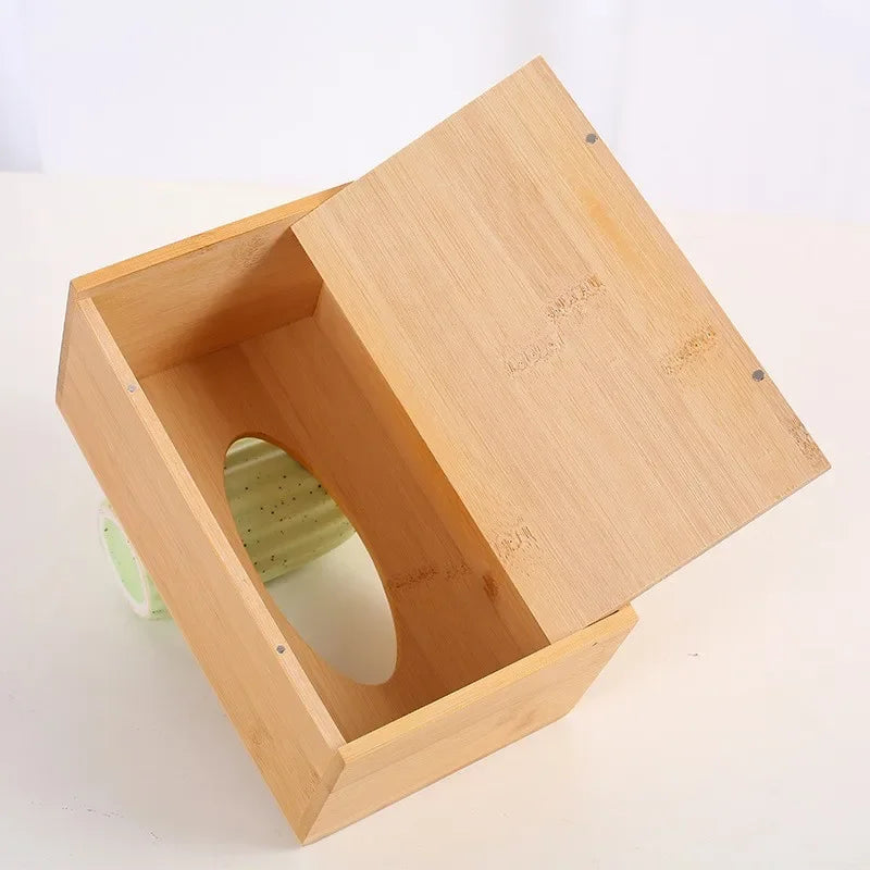 Bamboo Tissue Storage Box