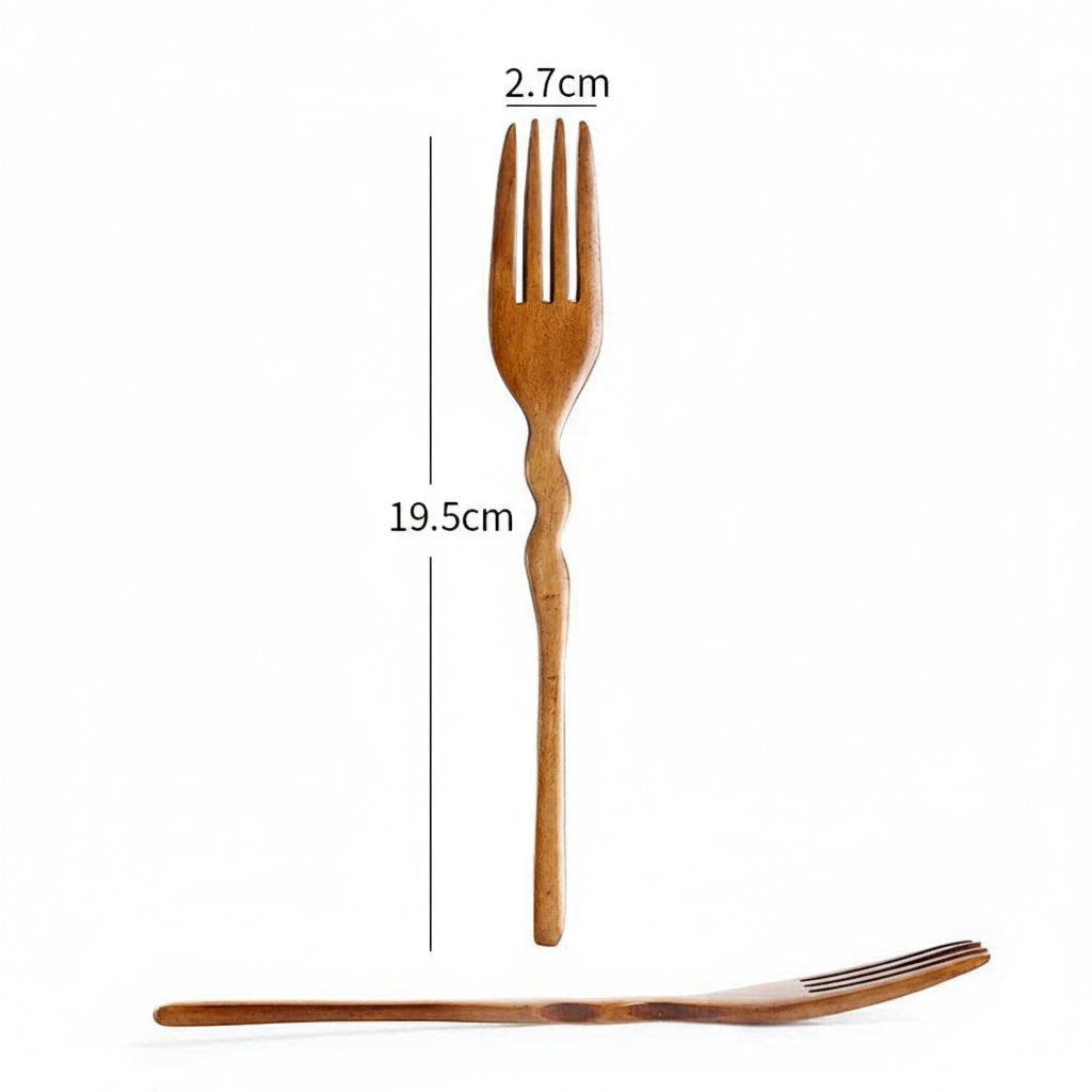 Mini Wooden Spoon & Fork Set – Coffee & Dessert Utensils