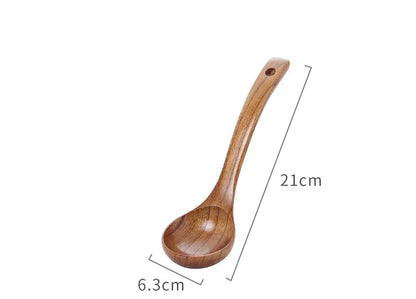 Wooden Soup Spoon with Long Handle