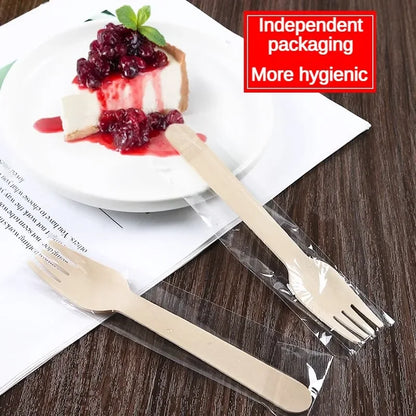 Disposable Wooden Cutlery Set – 100pcs
