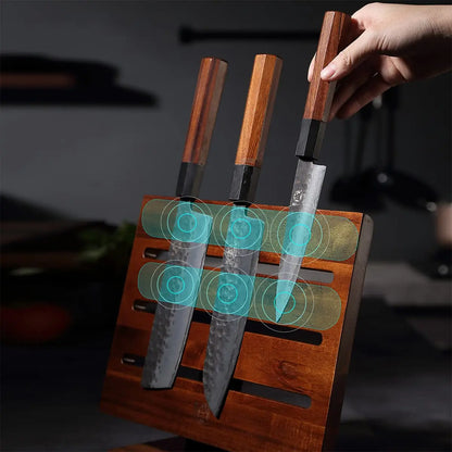 Magnetic Wooden Knife Block