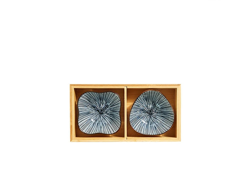 Japanese Wooden Tray – 9-Compartment Bamboo Plate