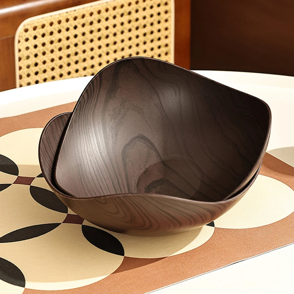Wood Grain Snack Bowl – Creative Curved Design