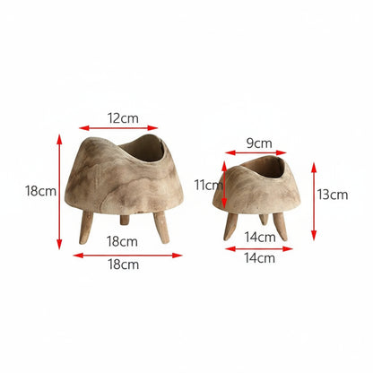 Wooden Fruit Bowl – High Foot Rustic Snack Plate