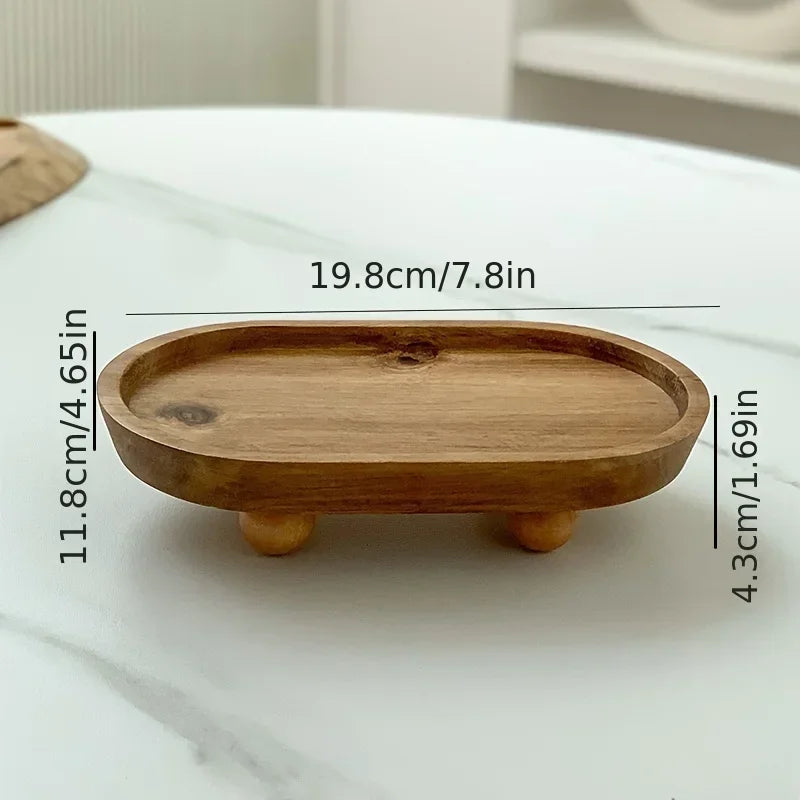Oval Wooden Tray with Legs – Multi-Functional Design