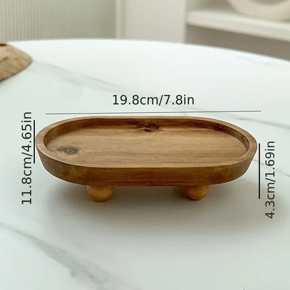 Oval Wooden Tray with Legs – Multi-Functional Design