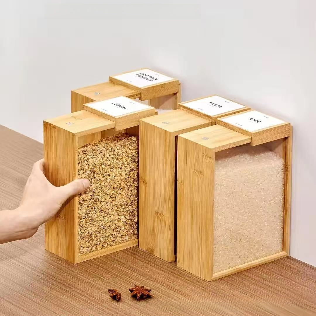 Wooden Glass-Style Storage Box Organizer