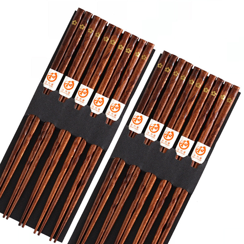 Japanese Floral Wooden Chopsticks Set