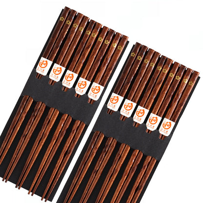 Japanese Floral Wooden Chopsticks Set