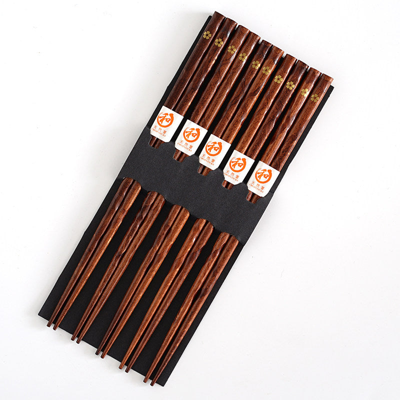 Japanese Floral Wooden Chopsticks Set
