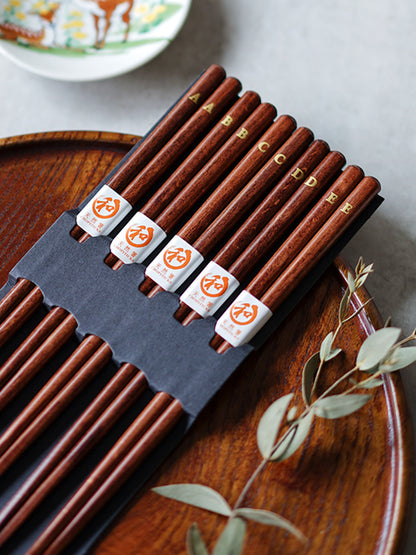 Japanese Floral Wooden Chopsticks Set